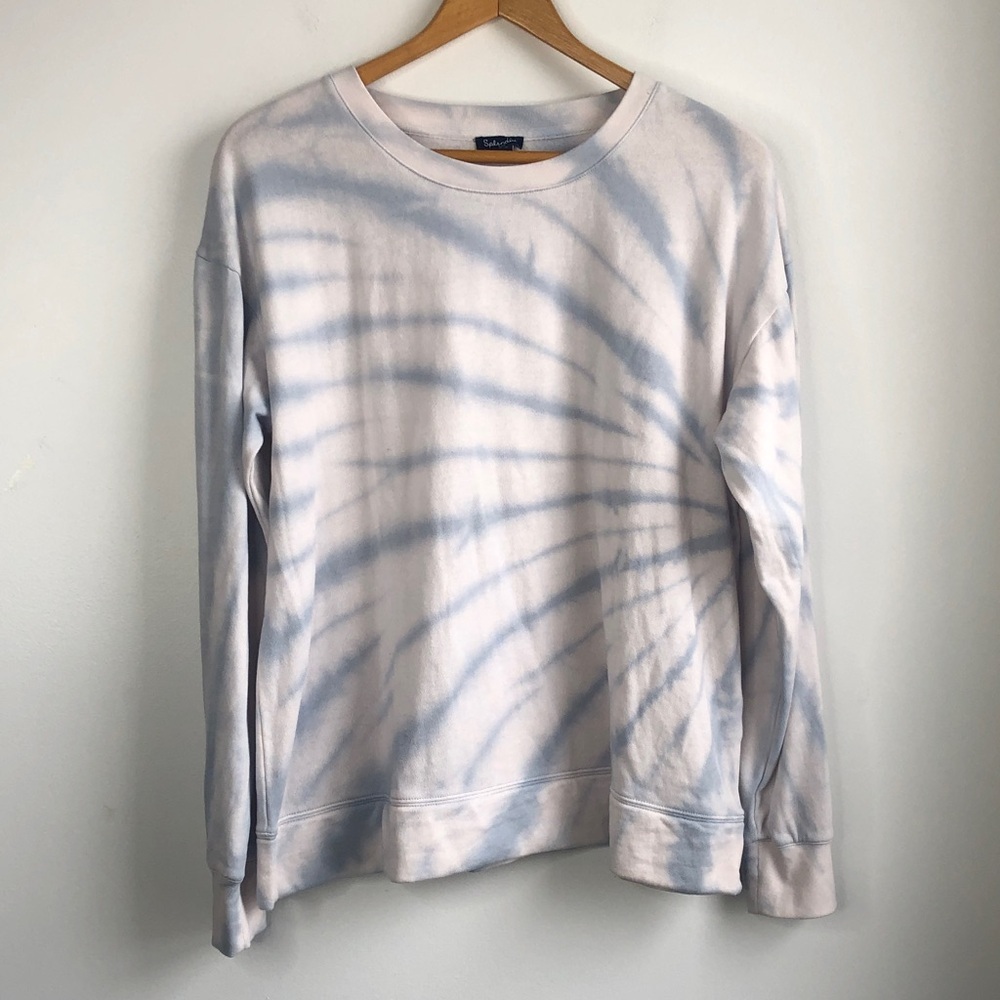 Splendid Light Blue Tie-Dye Crewneck Sweatshirt
